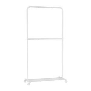 White Clothing Rack with Wheels